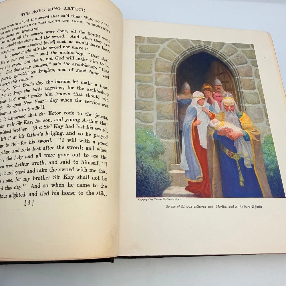 The Boys King Arthur Sidney Lanier NC Wyeth Illustrated Complete 1922 Scribners
